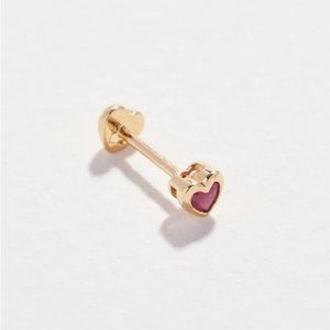 Pamela Love 14k gold ruby heart stud